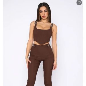 Brand new White fox brown two piece set.